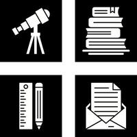 Telescope and BooksSnack and Money Icon vector