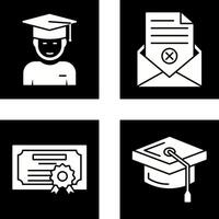 Graduate Student and Rejection Of A Letter Icon vector