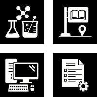 Sign Board and Chemistry Icon vector