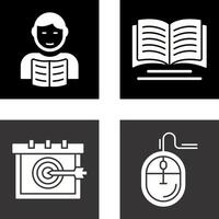 estudiante y libro icono vector