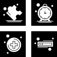 Puzzle and Stop Watch Icon vector
