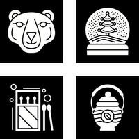 Polar Bear and Snow Globe Icon vector