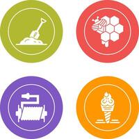 Digging and Honeycomb Icon vector