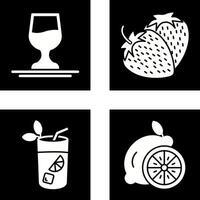 Wine and Strawberry Icon vector