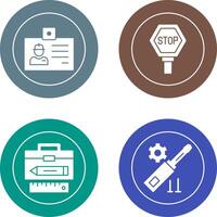 Identity Card and Stop Sign Icon vector