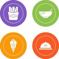 Soup and Fries Icon vector