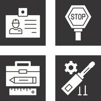 Identity Card and Stop Sign Icon vector