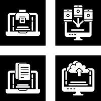 impresión y computadora icono vector