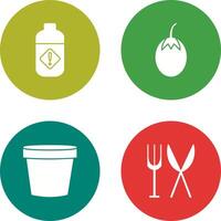 Vegetable plant and Pesticide Icon vector