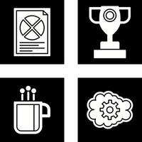 Pie Chart and Trophy Icon vector