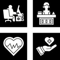 Computer Worker and Office Reception Icon vector