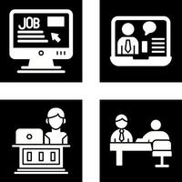 Online Job and Online Job Interview Icon vector