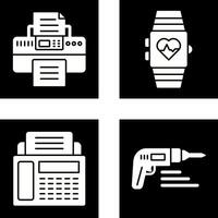 reloj inteligente y impresora icono vector