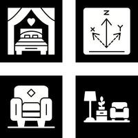 cama y eje icono vector