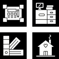 Blueprint and Desk Icon vector