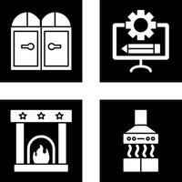 Door and Blueprint Icon vector