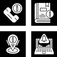 teléfono llamada y libro icono vector