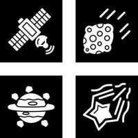 satelite and asteroid Icon vector