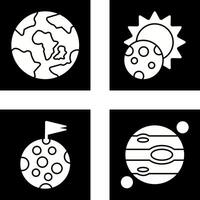 tierra y eclipse icono vector