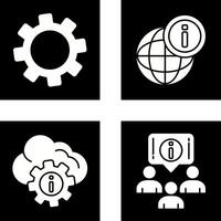 cogwheel and world Icon vector