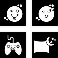 Tongue Out and Sleep Icon vector