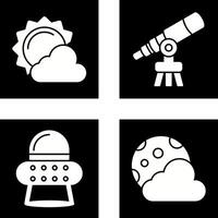 Dom y telescopio icono vector