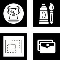 paint bucket and oil paint Icon vector