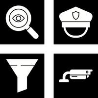 detective y policía sombrero icono vector