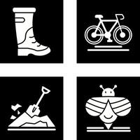 lluvia botas y ciclismo icono vector