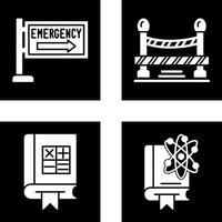 Emergency Sign and Do Not Cross Line, Icon vector