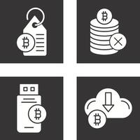 Not Accepted and Bitcoin Label Tag Icon vector