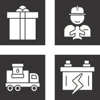 Gift Box and Worker Icon vector