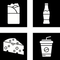 brocheta y soda icono vector