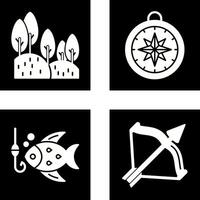 Forest and Compass Icon vector