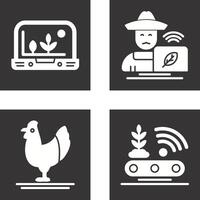 inteligente granja y granjero icono vector