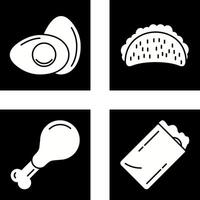 huevo y tacos icono vector