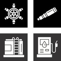 Ship Wheel and Binocular Icon vector