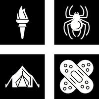 antorcha y araña icono vector