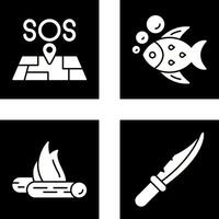 Sos and Fish Icon vector