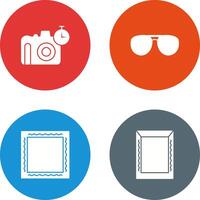 glasses and timer on camera Icon vector