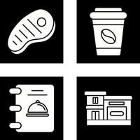 carne y café icono vector