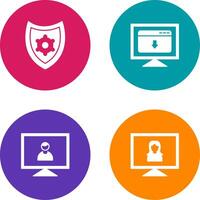 security settings and download webpage Icon vector