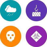 rain and heavy machinery Icon vector