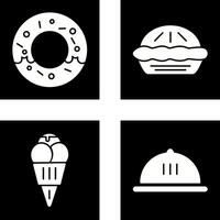 rosquilla y tarta icono vector