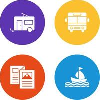 Bus and trailer Icon vector