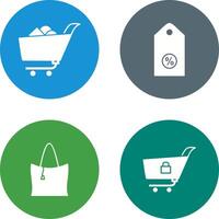 shopping cart and discount tag Icon vector