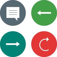 single chat bubble and left arrow Icon vector