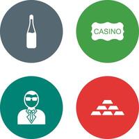 champgane bottle and casino sign Icon vector