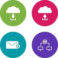 download from cloud upload to cloud Icon vector