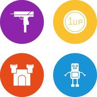 Gun and 1UP Icon vector